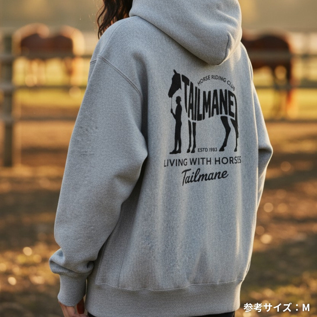 HORSE RIDING CLUB 2 裏起毛ZIPパーカー (刺繍ロゴ入り) 4Color T059