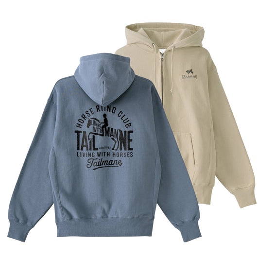 HORSE RIDING CLUB 1 裏起毛ZIPパーカー (刺繍ロゴ入り) 7Color T060