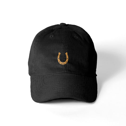 蹄鉄ワンポイント刺繍 コーデュロイCAP 全4色 T005 black image