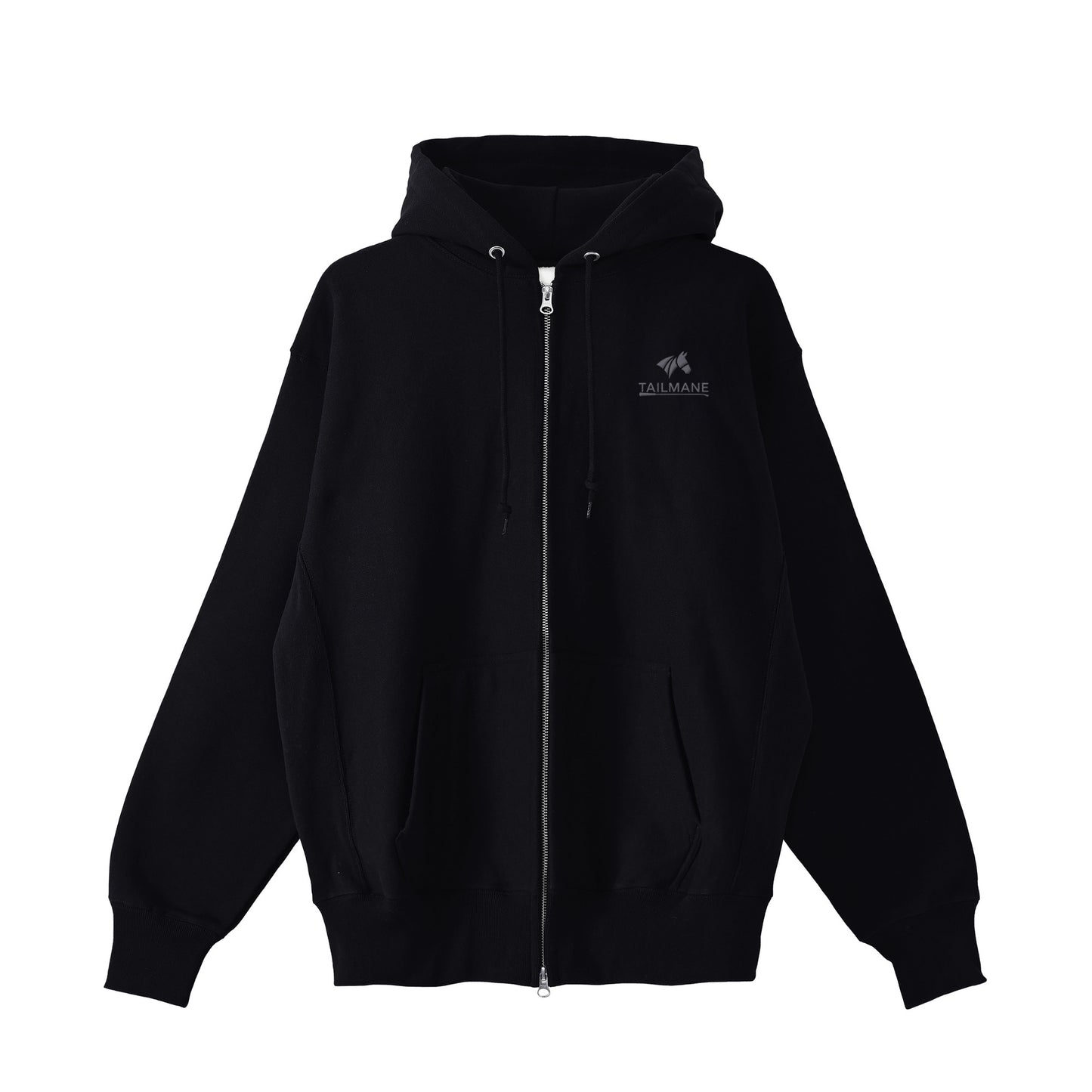 HORSE RIDING CLUB 2 裏起毛ZIPパーカー (刺繍ロゴ入り) 4Color T059 black image