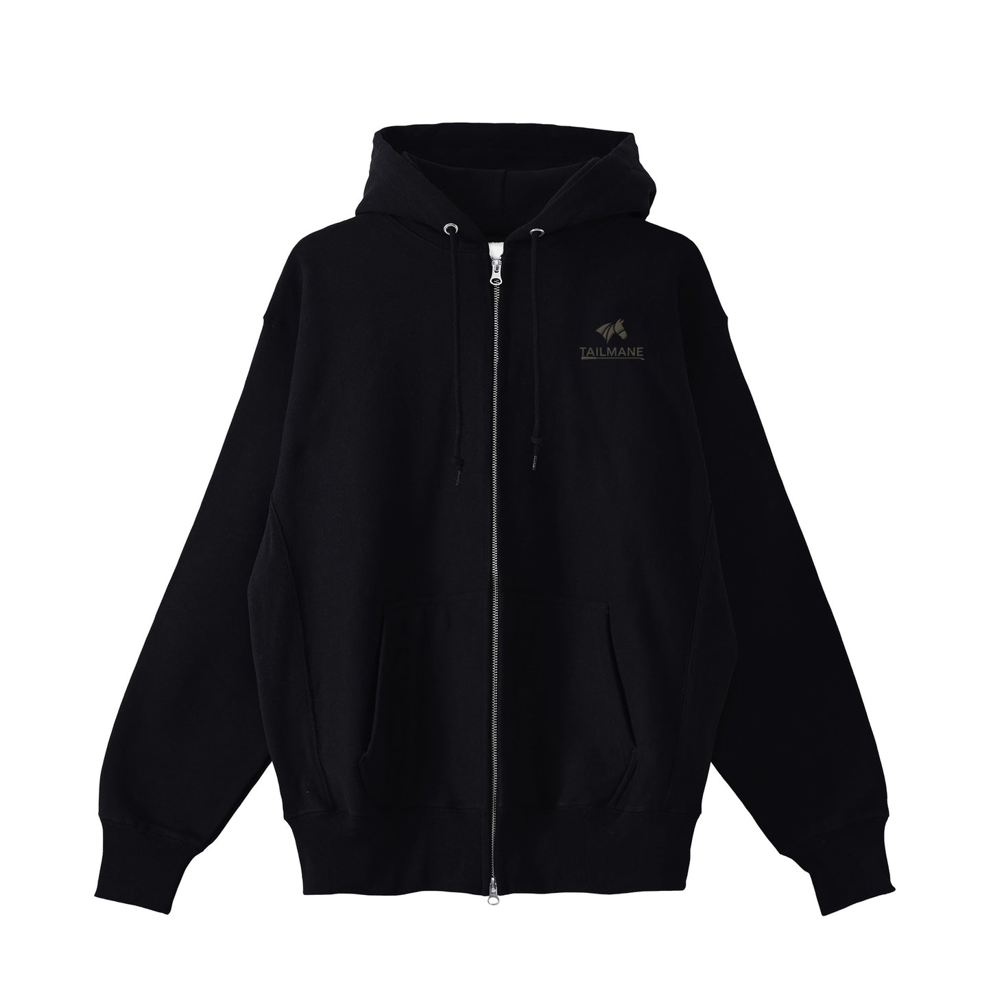 HORSE RIDING CLUB 1 裏起毛ZIPパーカー (刺繍ロゴ入り) 7Color T060 black image