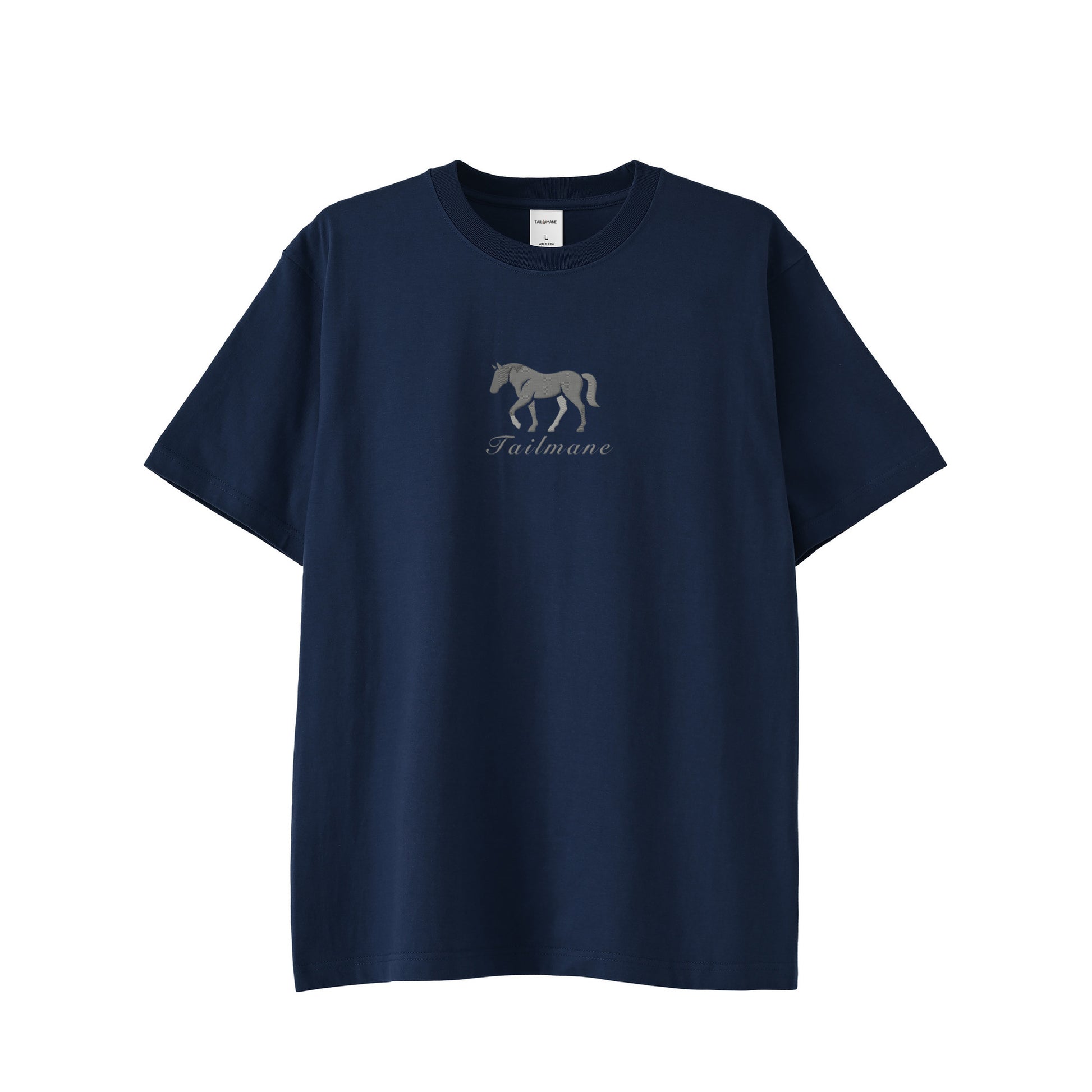 uma 刺繍 シルエットTシャツ T002 indigo image