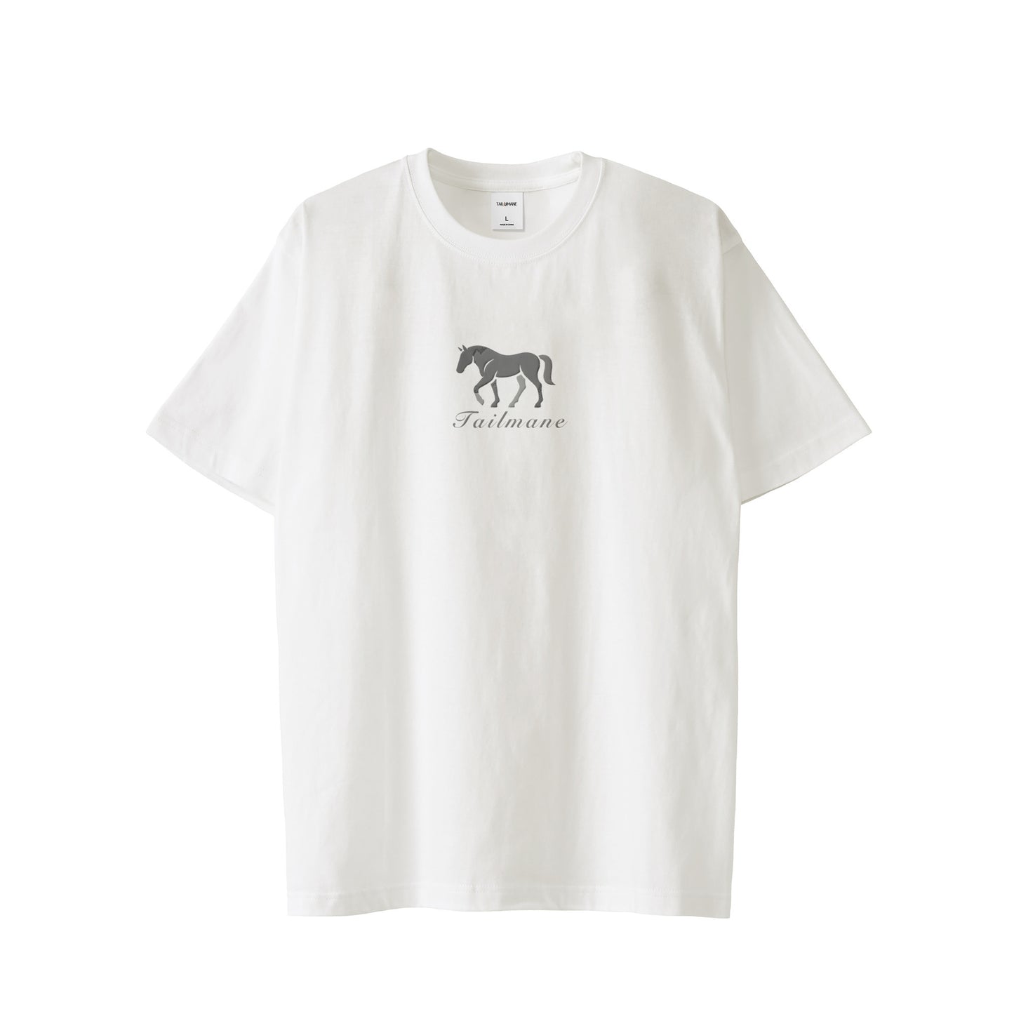 uma 刺繍 シルエットTシャツ T002 white image
