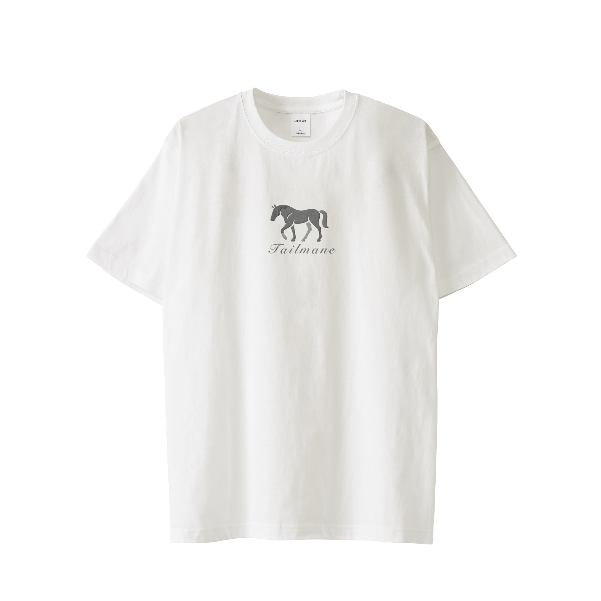 uma 刺繍 シルエットTシャツ T002 white image