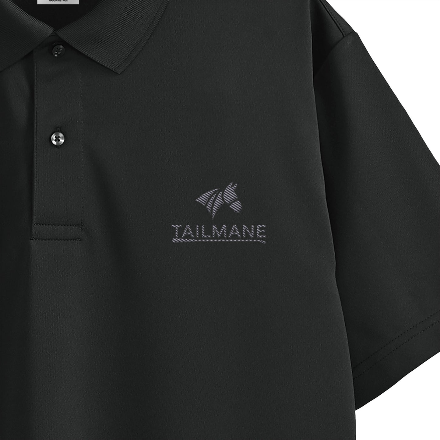 TAILMANEロゴ刺繍 ドライポロシャツ(ユニセックス) 全4色 T022 black image