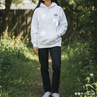 馬シルエット刺繍 裏起毛ポケットパーカー  4Color T056