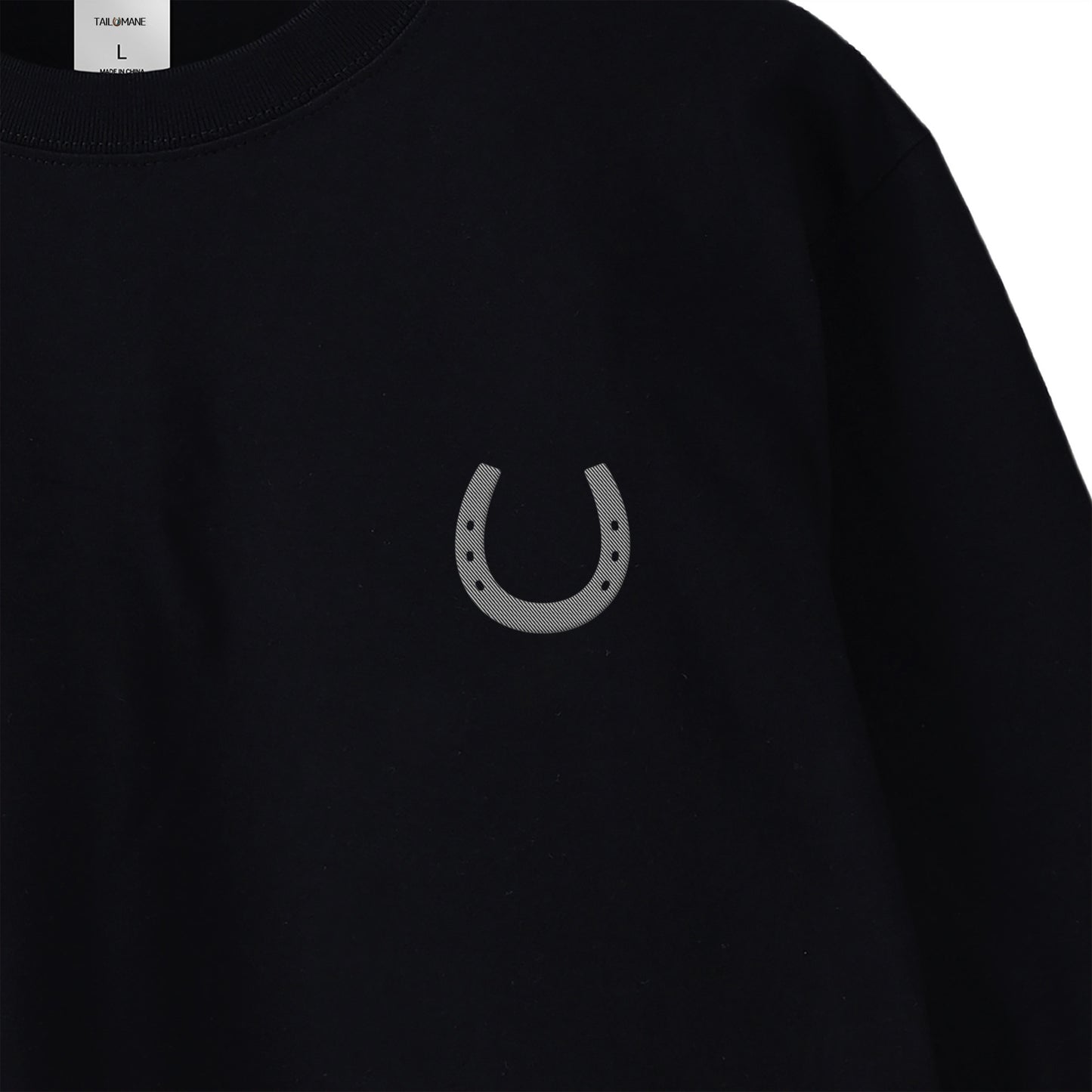 ホースシュー刺繍　LONG TEE　全3色 T009 black image