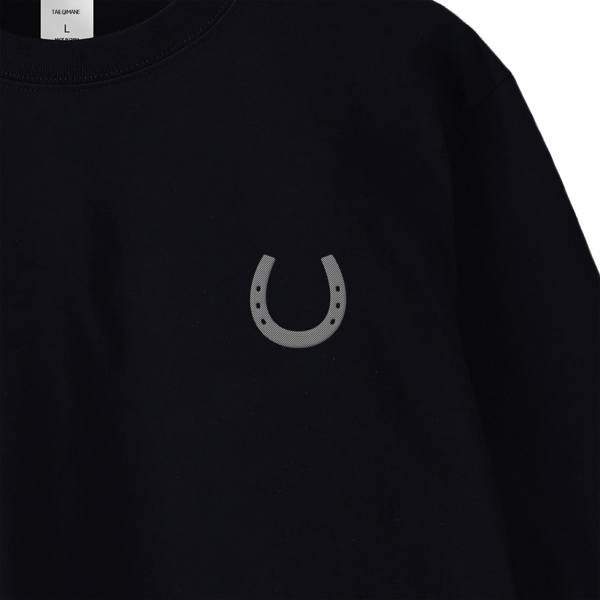 ホースシュー刺繍　LONG TEE　全3色 T009 black image