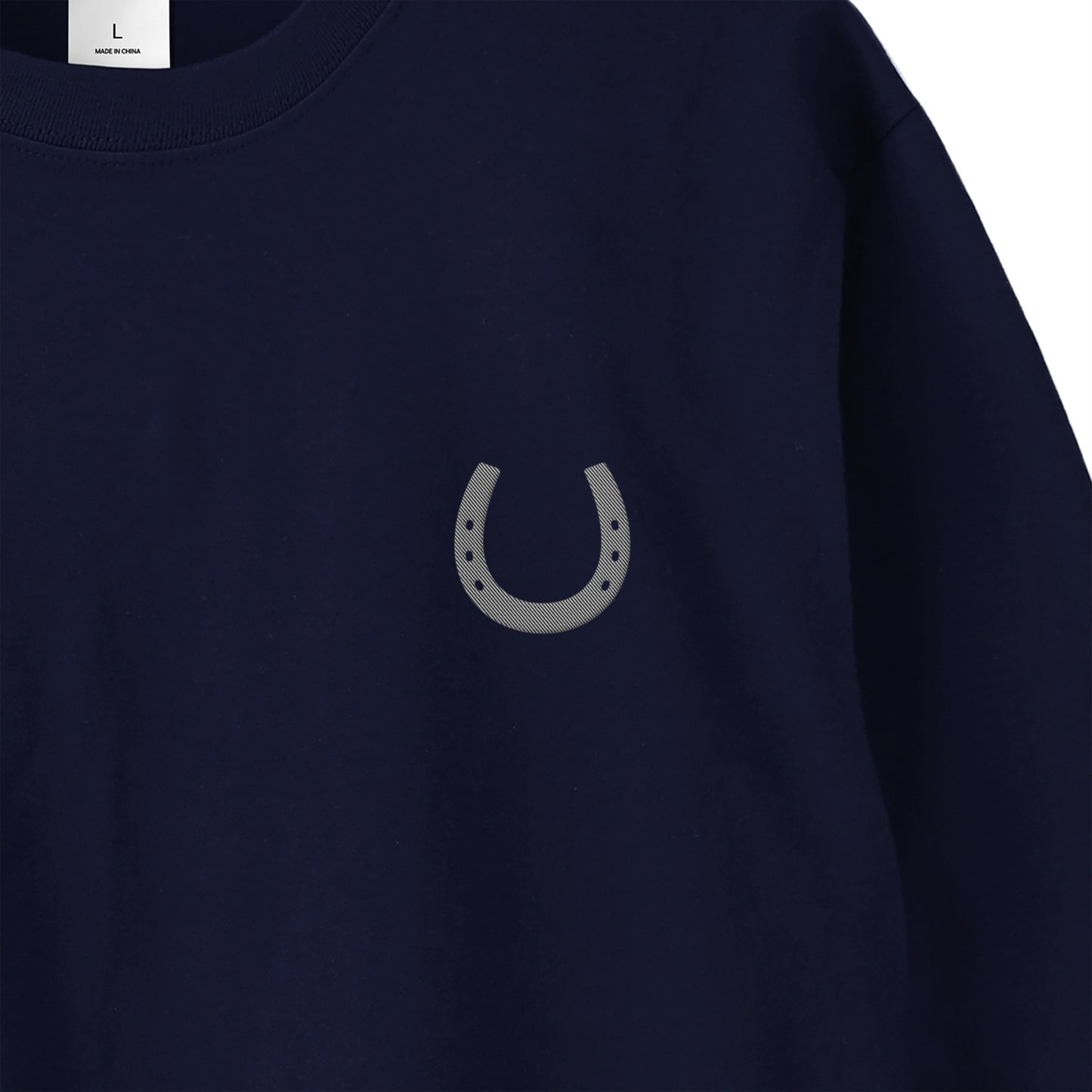ホースシュー刺繍　LONG TEE　全3色 T009 navy image