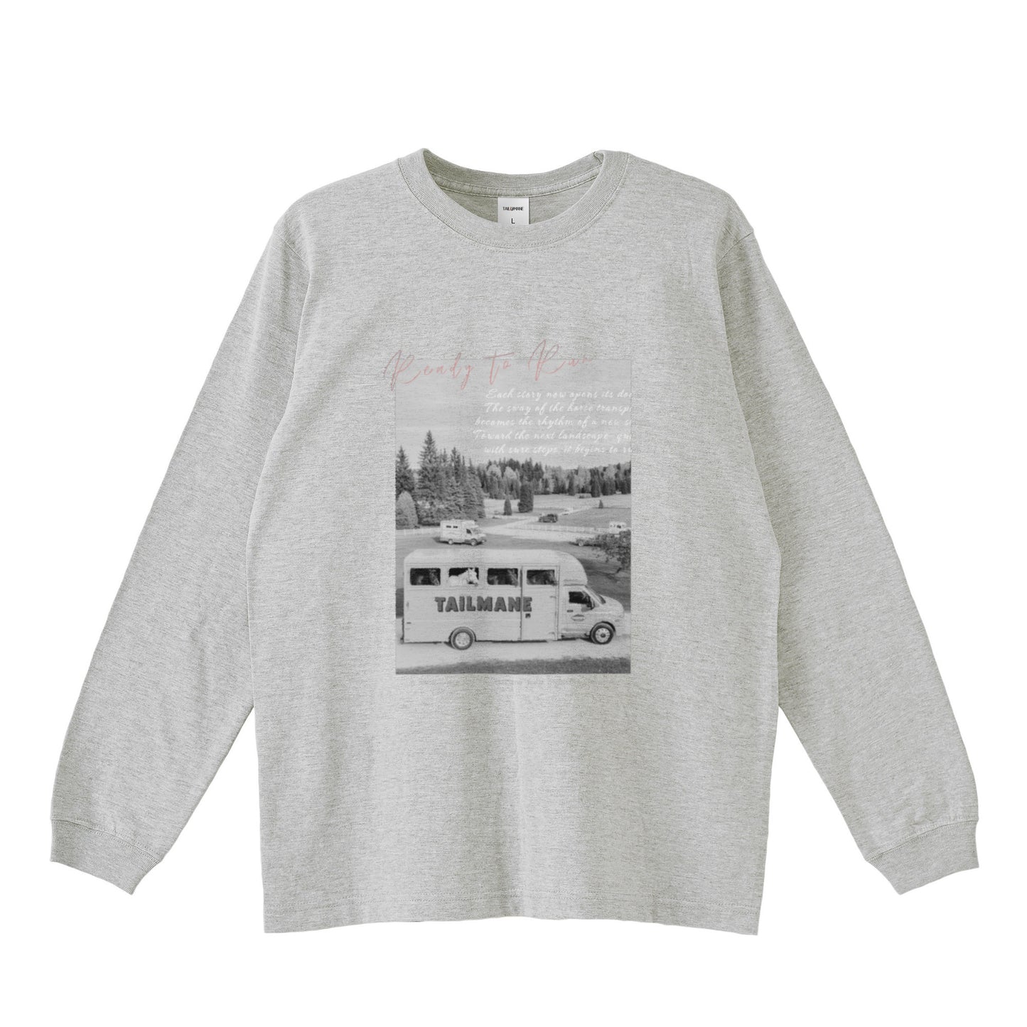 馬たちの旅が始まる  ロングTシャツ T003 全3色 gray image