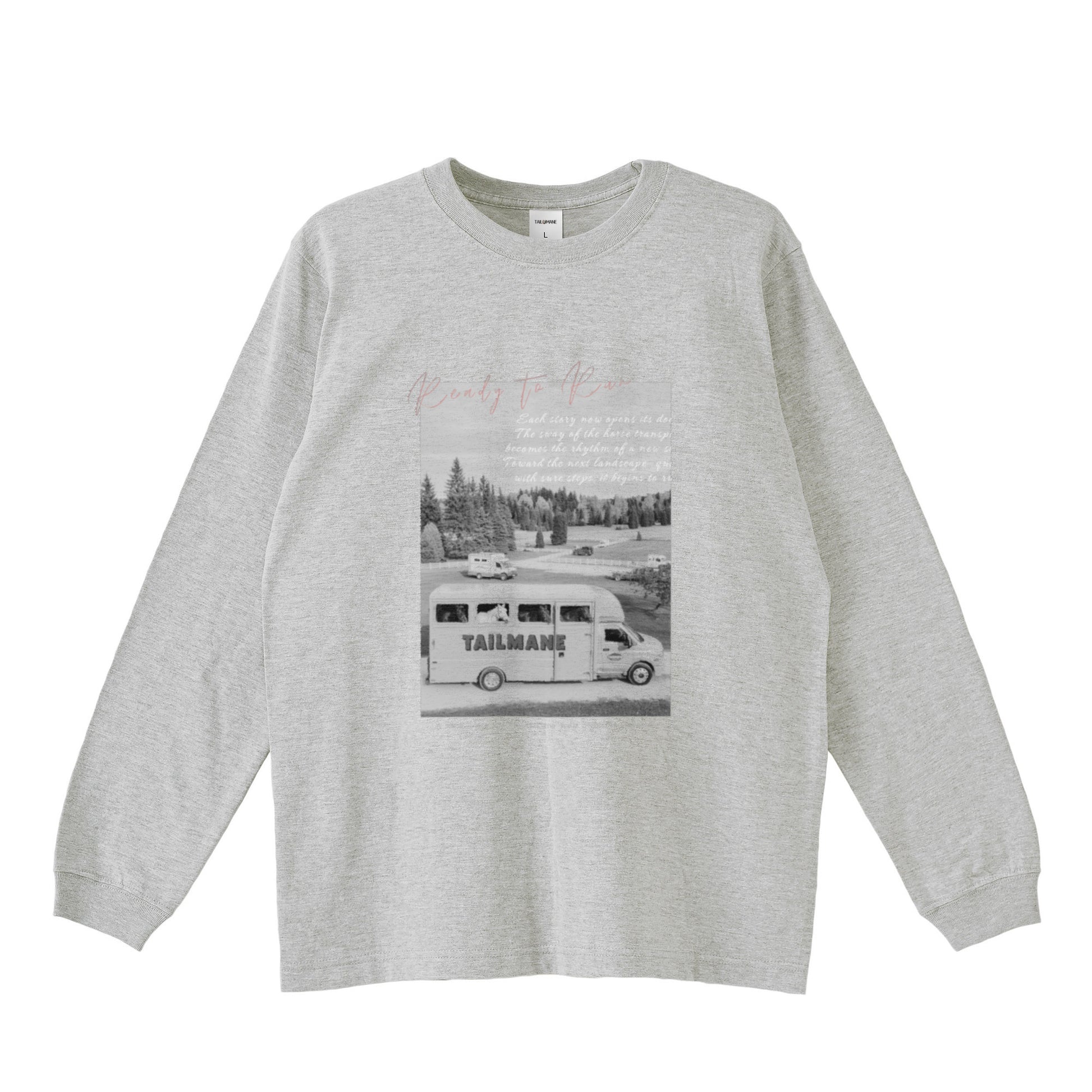 馬たちの旅が始まる  ロングTシャツ T003 全3色 gray image