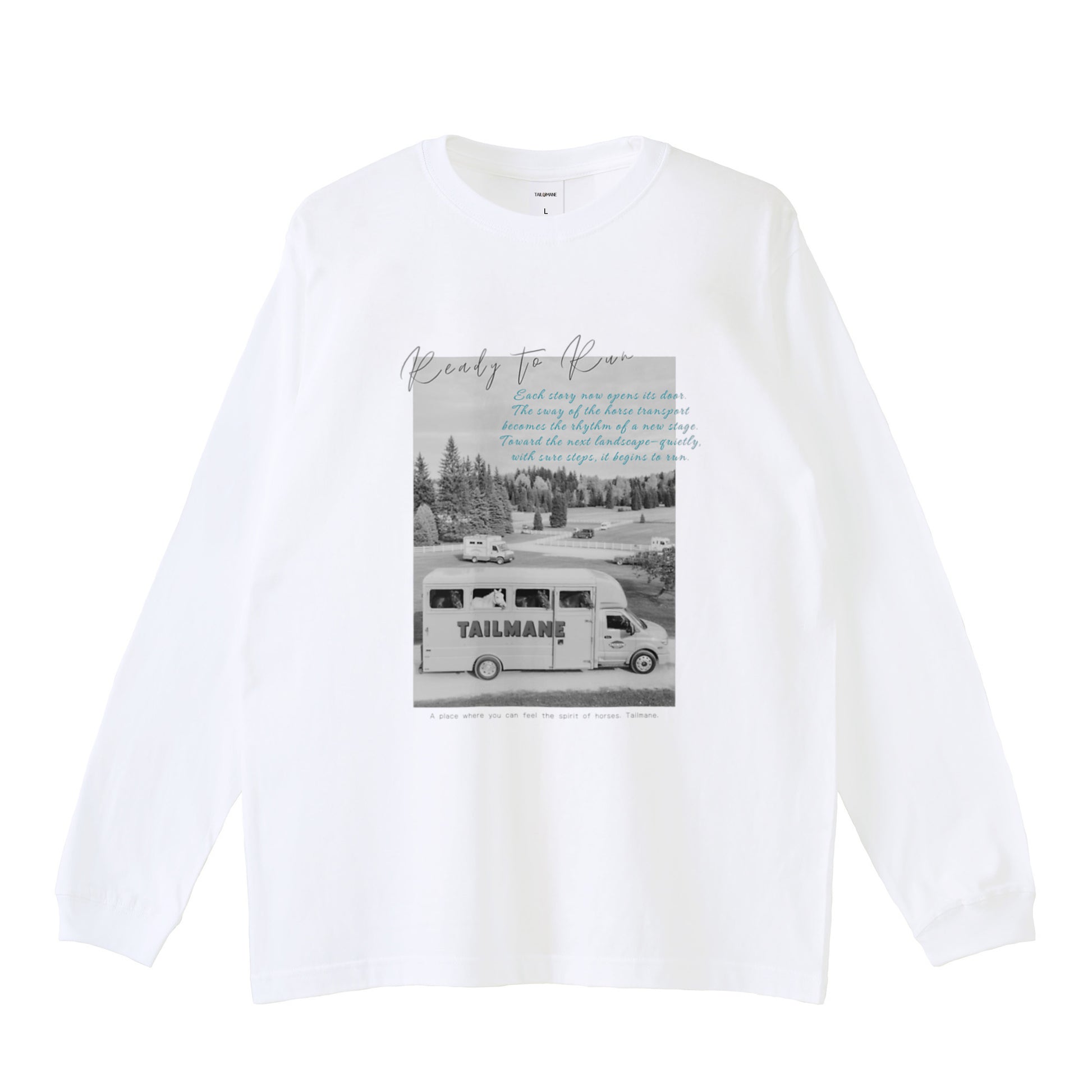 馬たちの旅が始まる  ロングTシャツ T003 全3色 white image