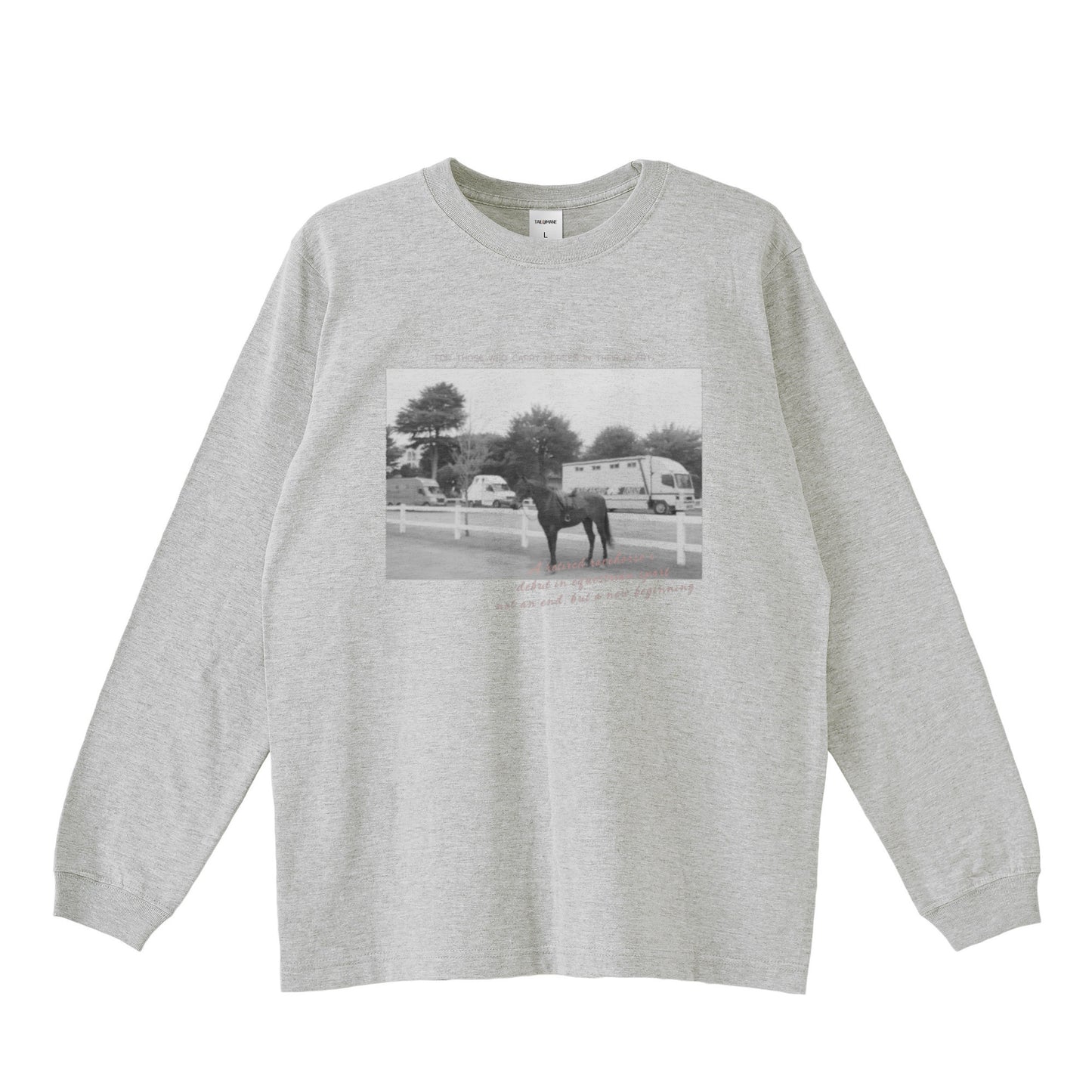 馬のいる風景を胸に ロングTシャツ T004 全5色 gray image
