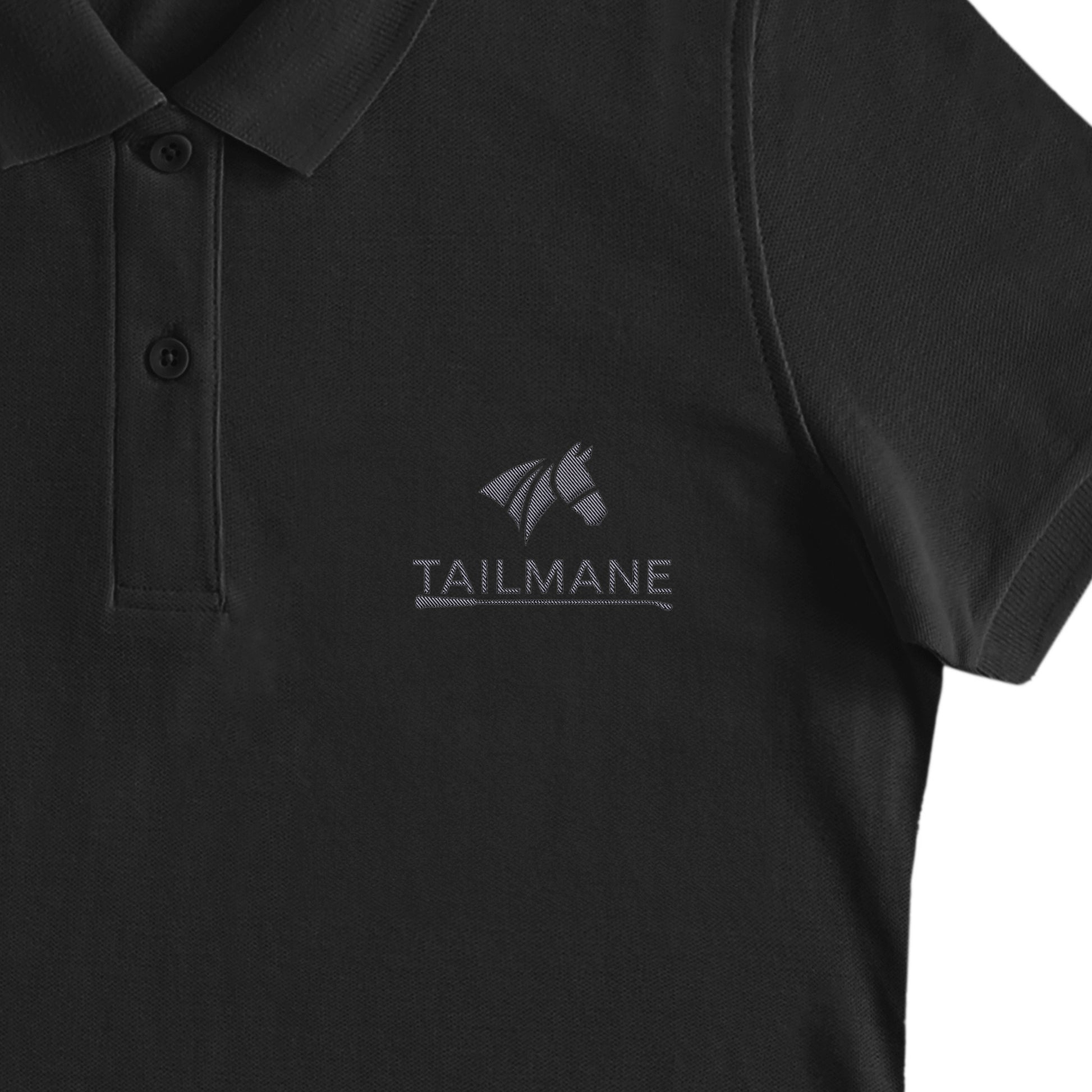 TAILMANEロゴ刺繍 鹿の子ドライポロシャツ(レディース)　全6色 T021 black image