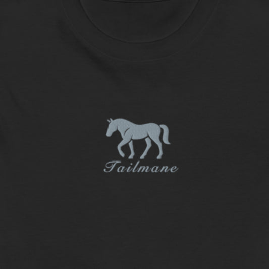 馬シルエットロゴ刺繍  半袖Tシャツ  6Color T012