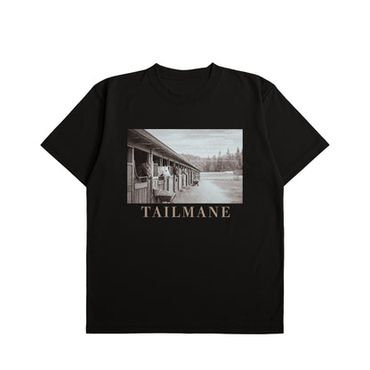静かな厩舎の朝 Dry Heavy Weight 半袖Tシャツ  7Color T064 black image