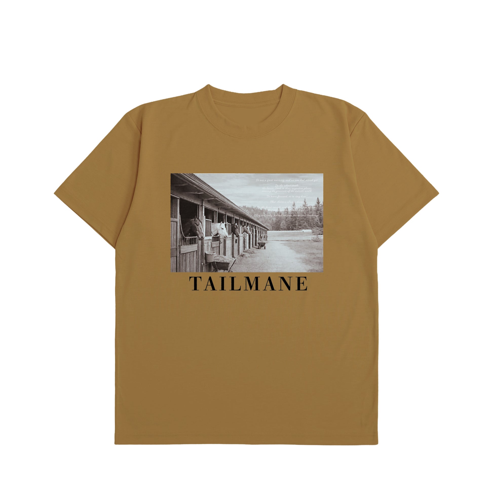 静かな厩舎の朝 Dry Heavy Weight 半袖Tシャツ  7Color T064 caramel image