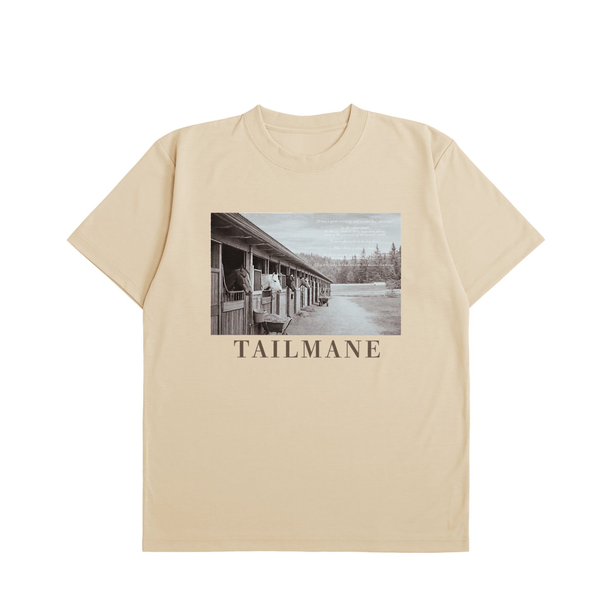静かな厩舎の朝 Dry Heavy Weight 半袖Tシャツ  7Color T064 nuts image