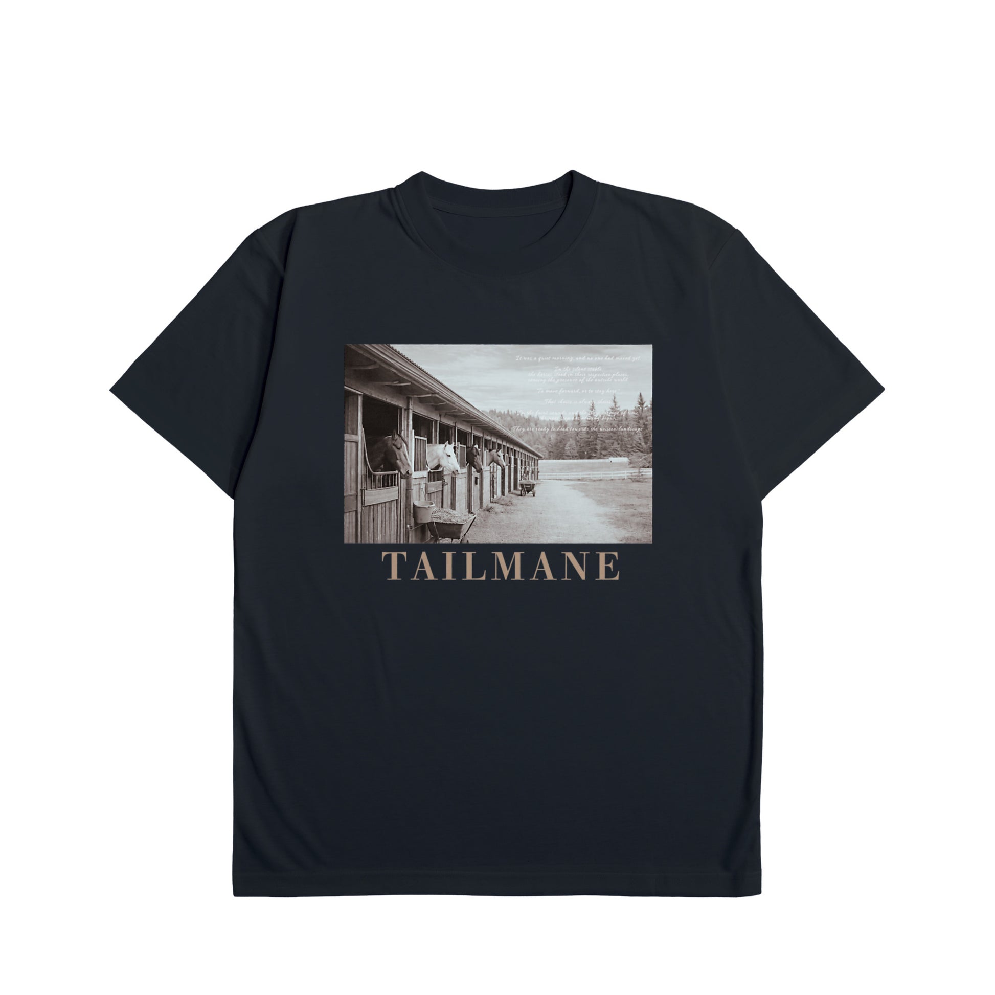 静かな厩舎の朝 Dry Heavy Weight 半袖Tシャツ  7Color T064 navy image