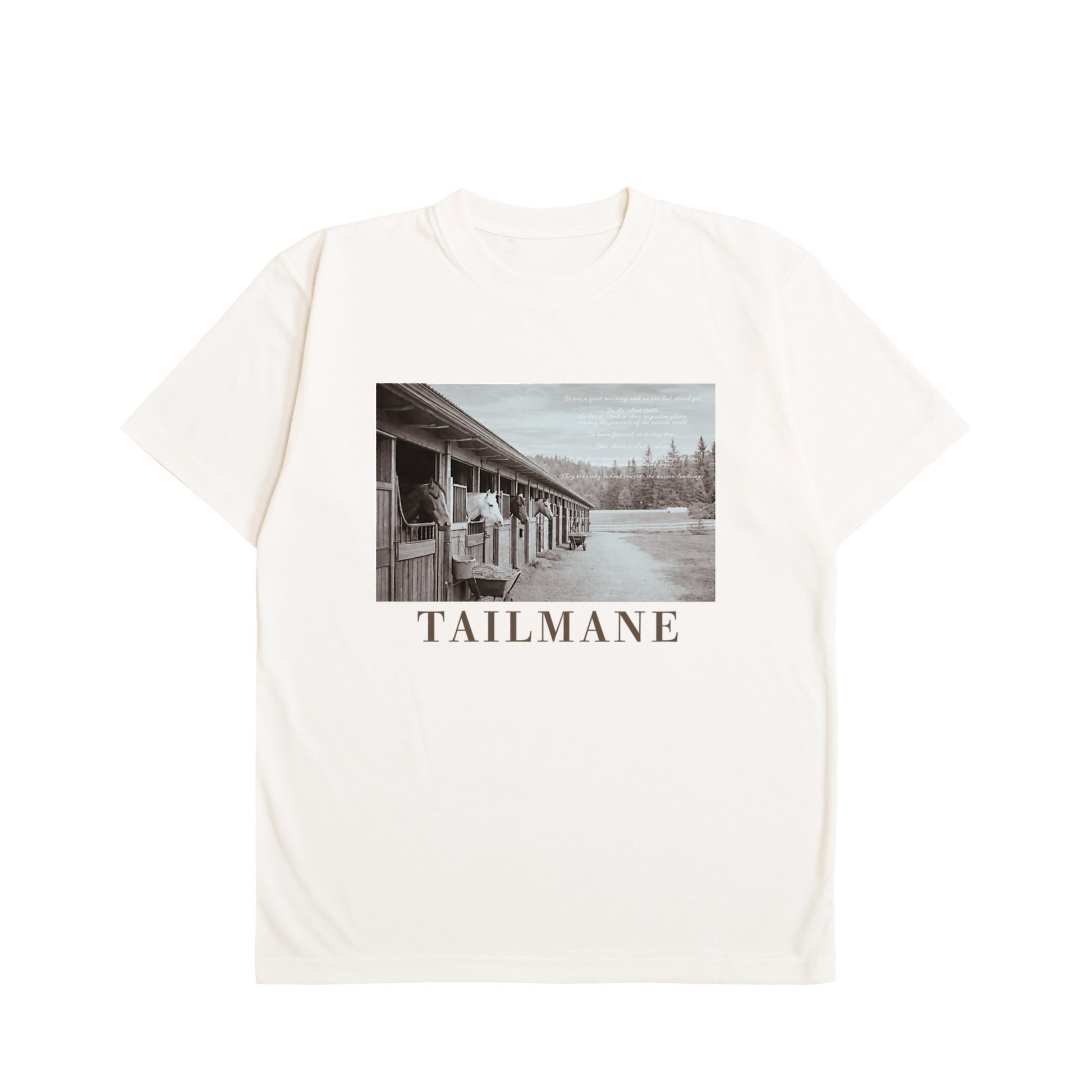 静かな厩舎の朝 Dry Heavy Weight 半袖Tシャツ  7Color T064 organic-white image
