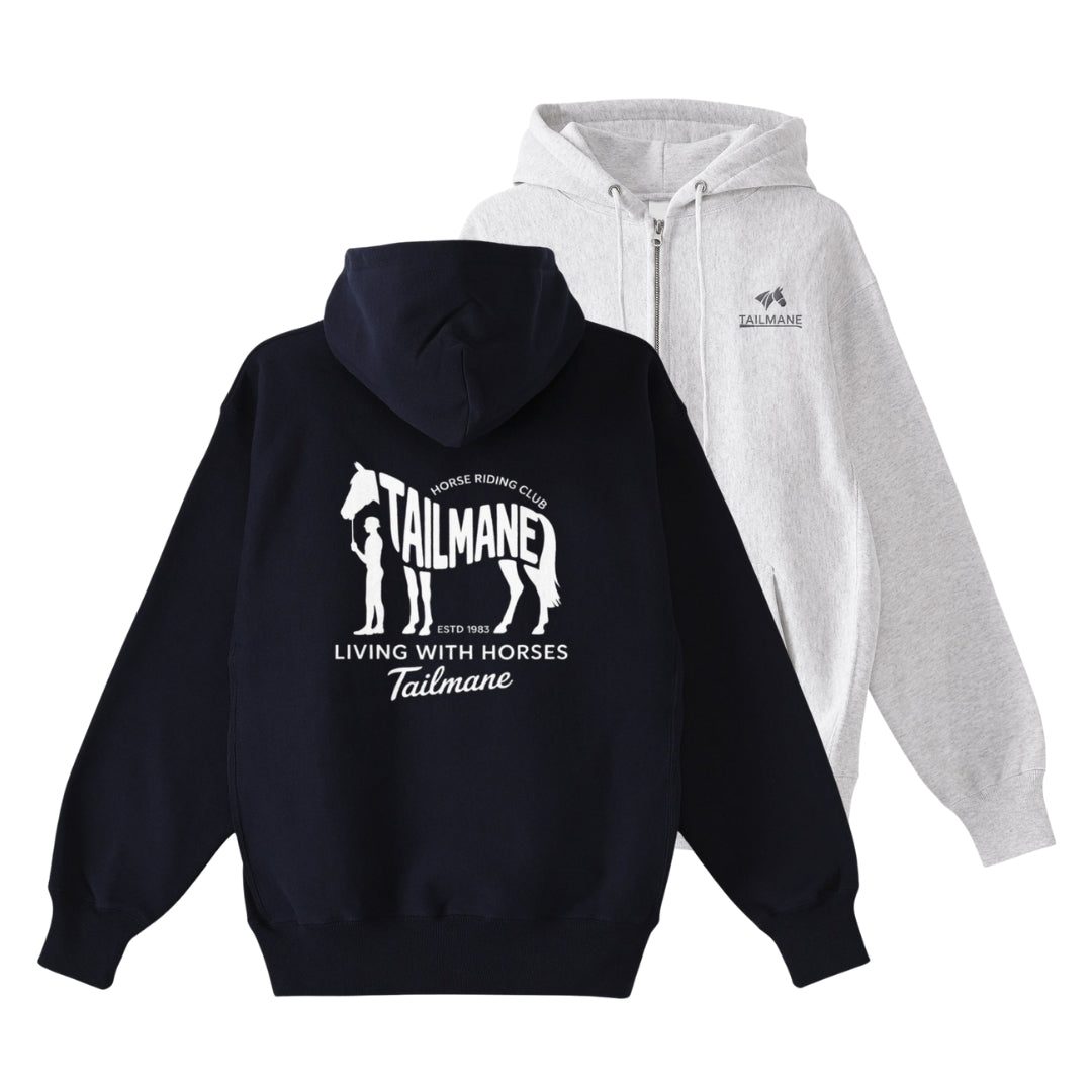 HORSE RIDING CLUB 2 裏起毛ZIPパーカー （刺繍ロゴ入り） 4Color T059