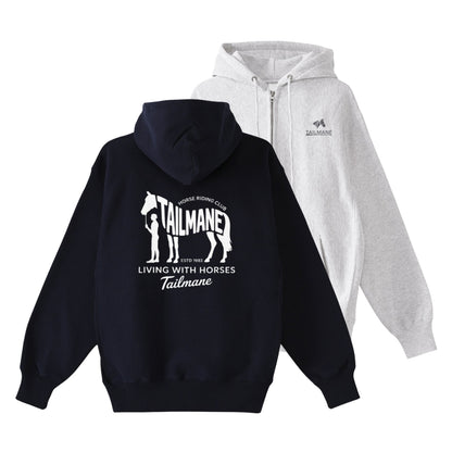 HORSE RIDING CLUB 2 裏起毛ZIPパーカー （刺繍ロゴ入り） 4Color T059