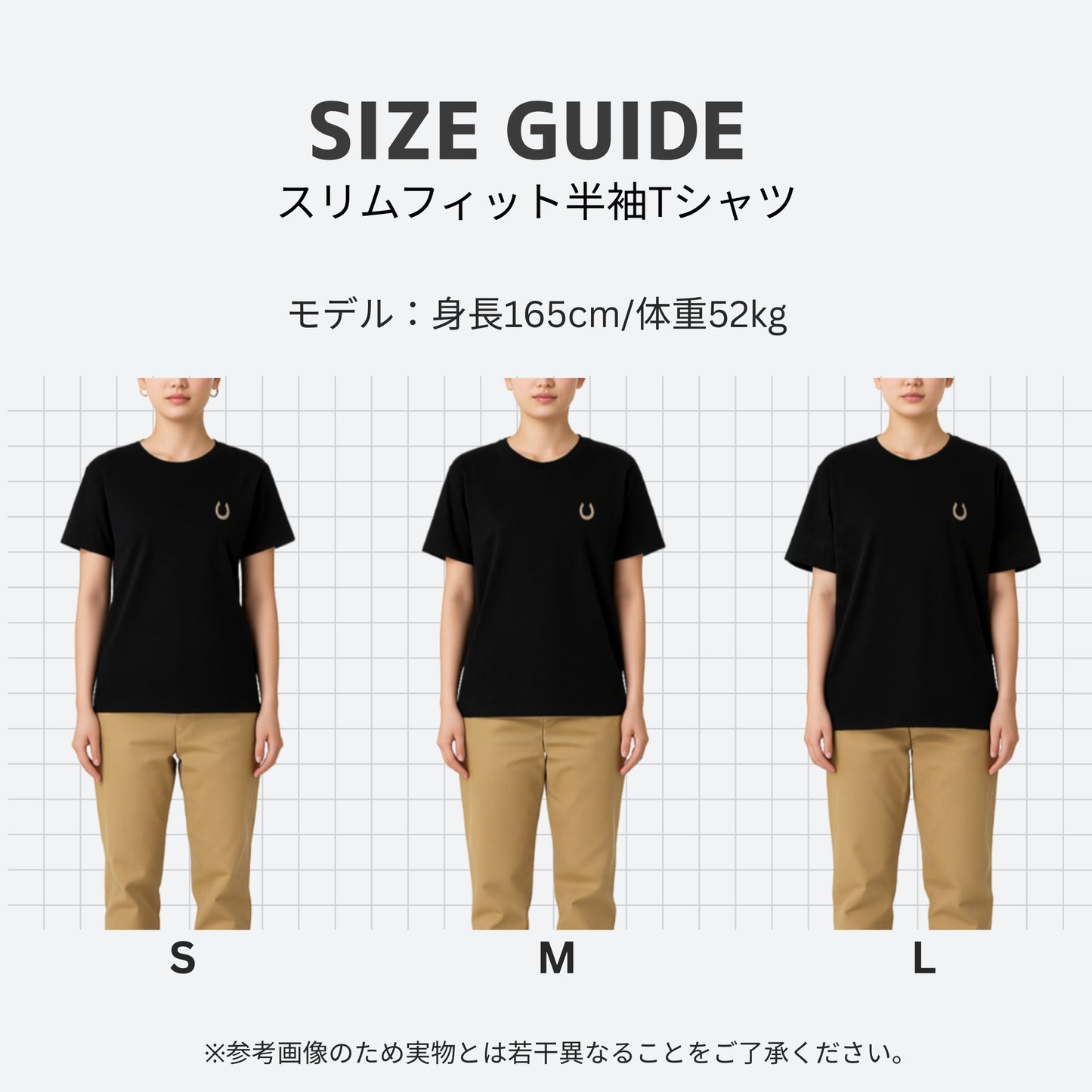 蹄鉄ワンポイント刺繍 半袖Tシャツ  4Color T006