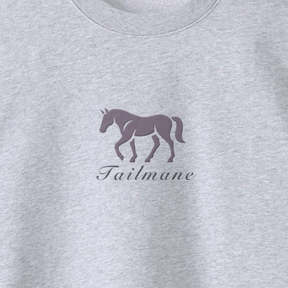 馬シルエットロゴ刺繍 スウェット 全4色 T014 gray image
