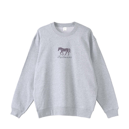 馬シルエットロゴ刺繍 スウェット 全4色 T014 gray image