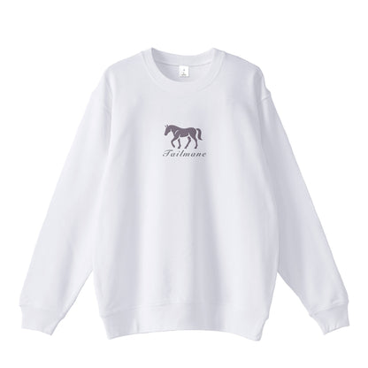 馬シルエットロゴ刺繍 スウェット 全4色 T014 white image