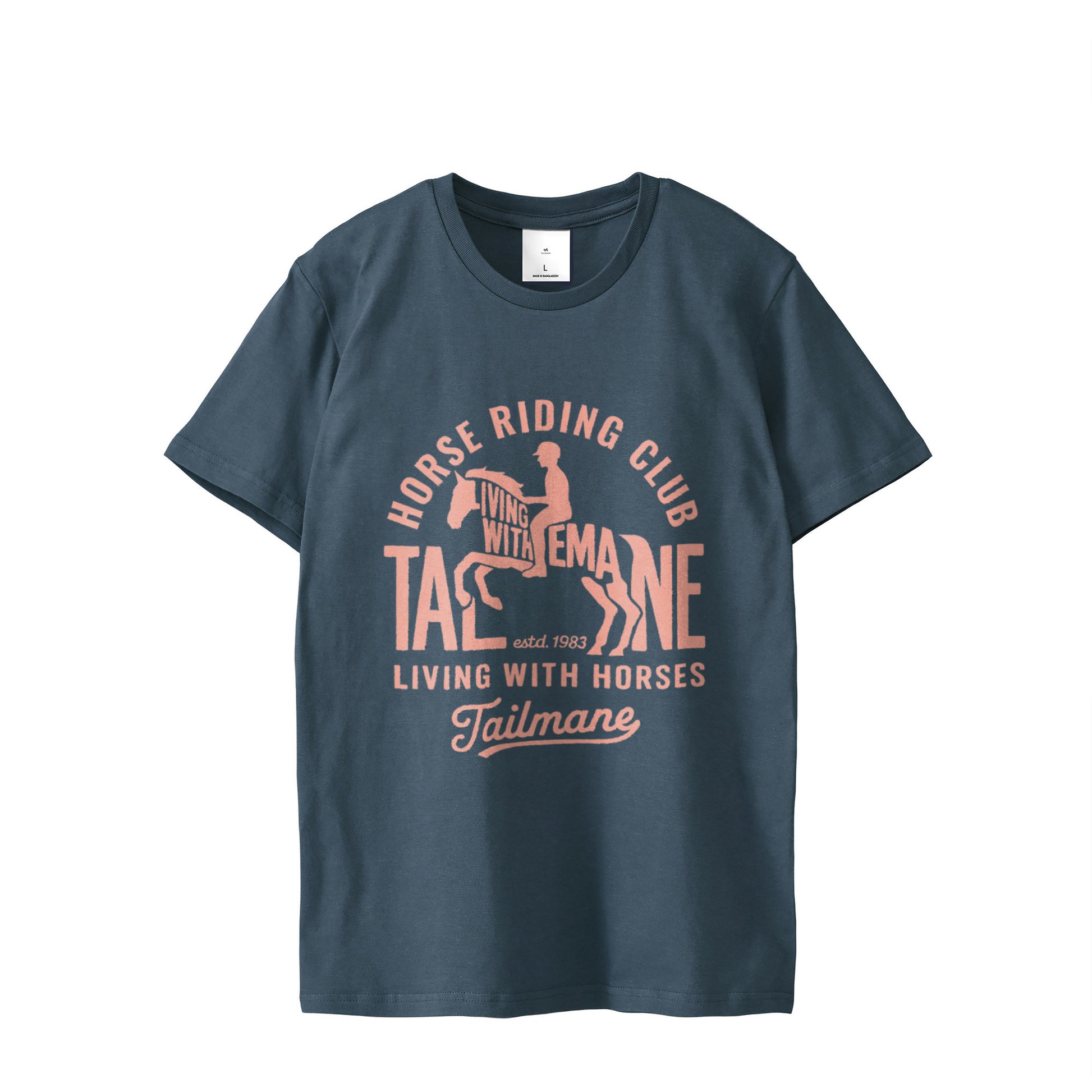 HORSE RIDING CLUB 半袖Tシャツ（スリム）   T069 dark-blue image