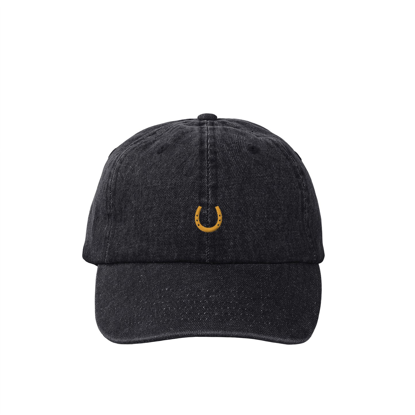 蹄鉄ワンポイント刺繍（小） デニムCAP  3Color T065 black image