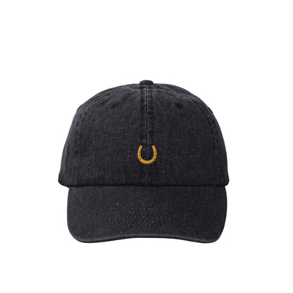 蹄鉄ワンポイント刺繍（小） デニムCAP  3Color T065 black image