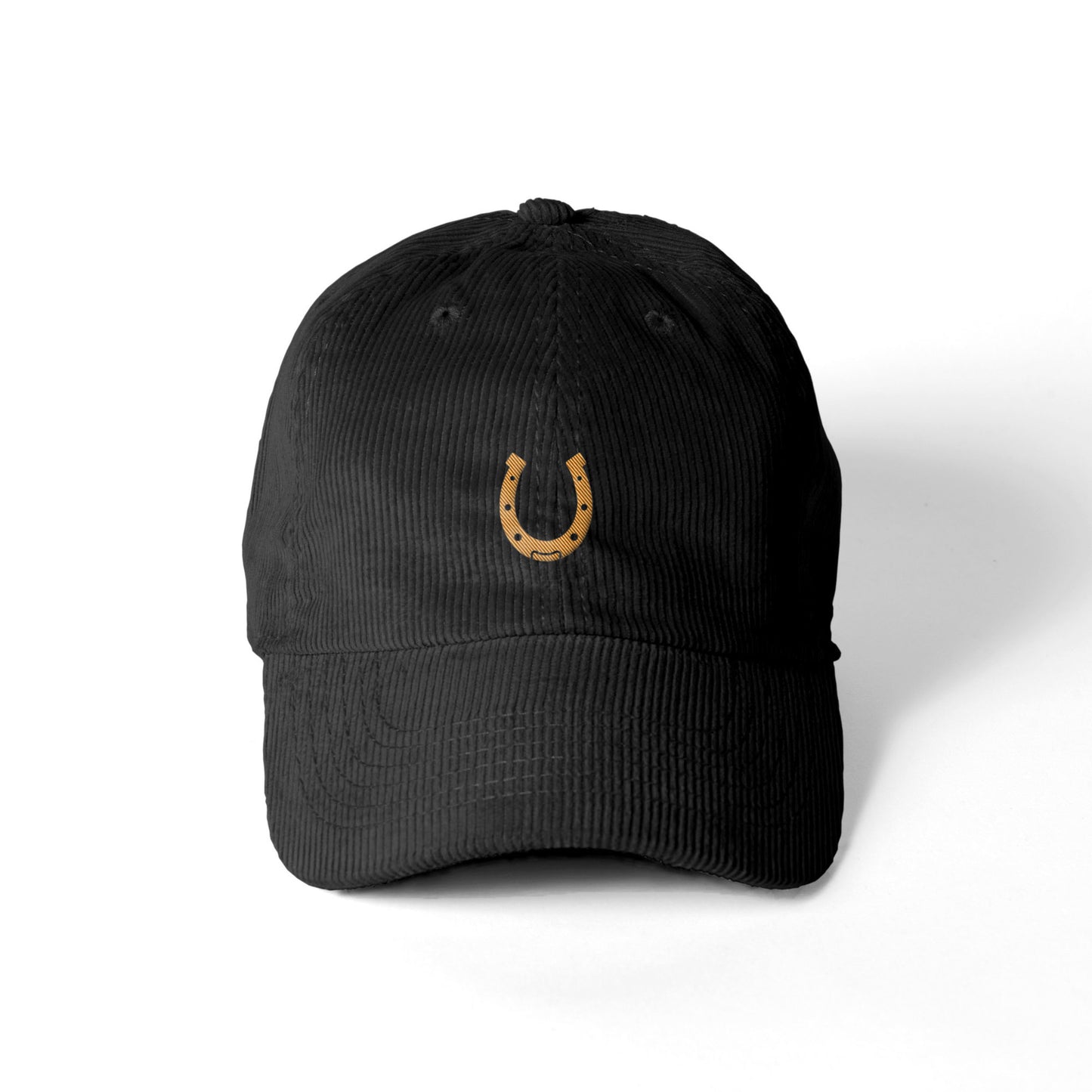蹄鉄ワンポイント刺繍 コーデュロイCAP 全4色 T005 black image