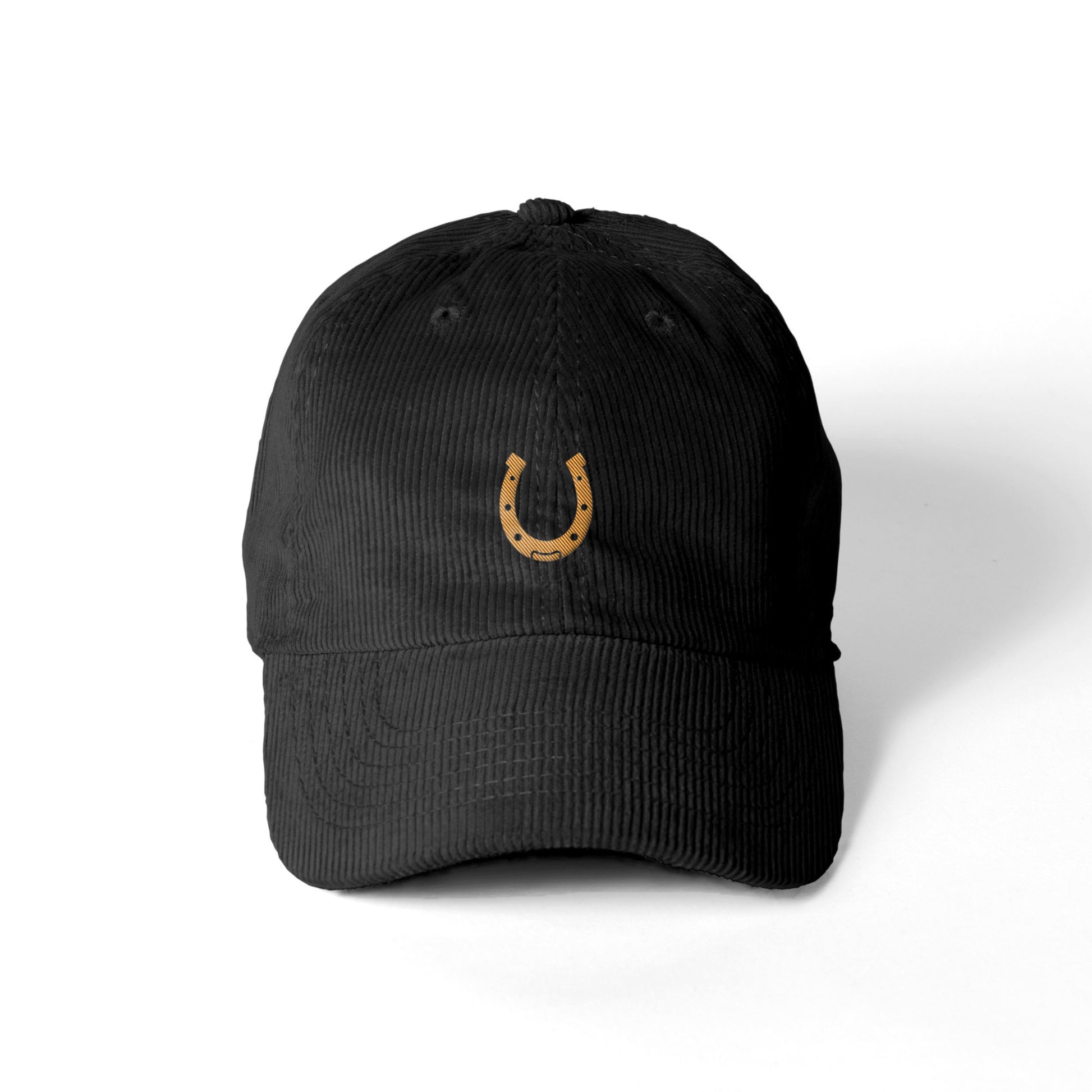 蹄鉄ワンポイント刺繍 コーデュロイCAP 全4色 T005 black image