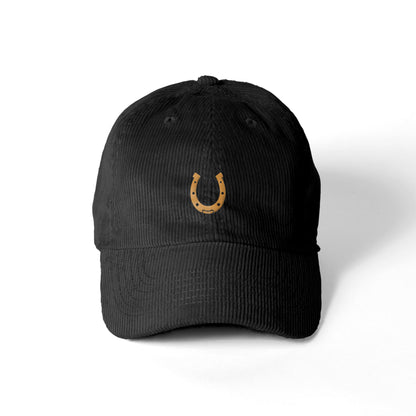蹄鉄ワンポイント刺繍 コーデュロイCAP 全4色 T005 black image