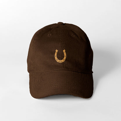 蹄鉄ワンポイント刺繍 コーデュロイCAP 全4色 T005 dark-brown image