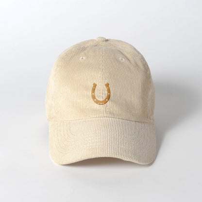 蹄鉄ワンポイント刺繍 コーデュロイCAP 全4色 T005 sand image