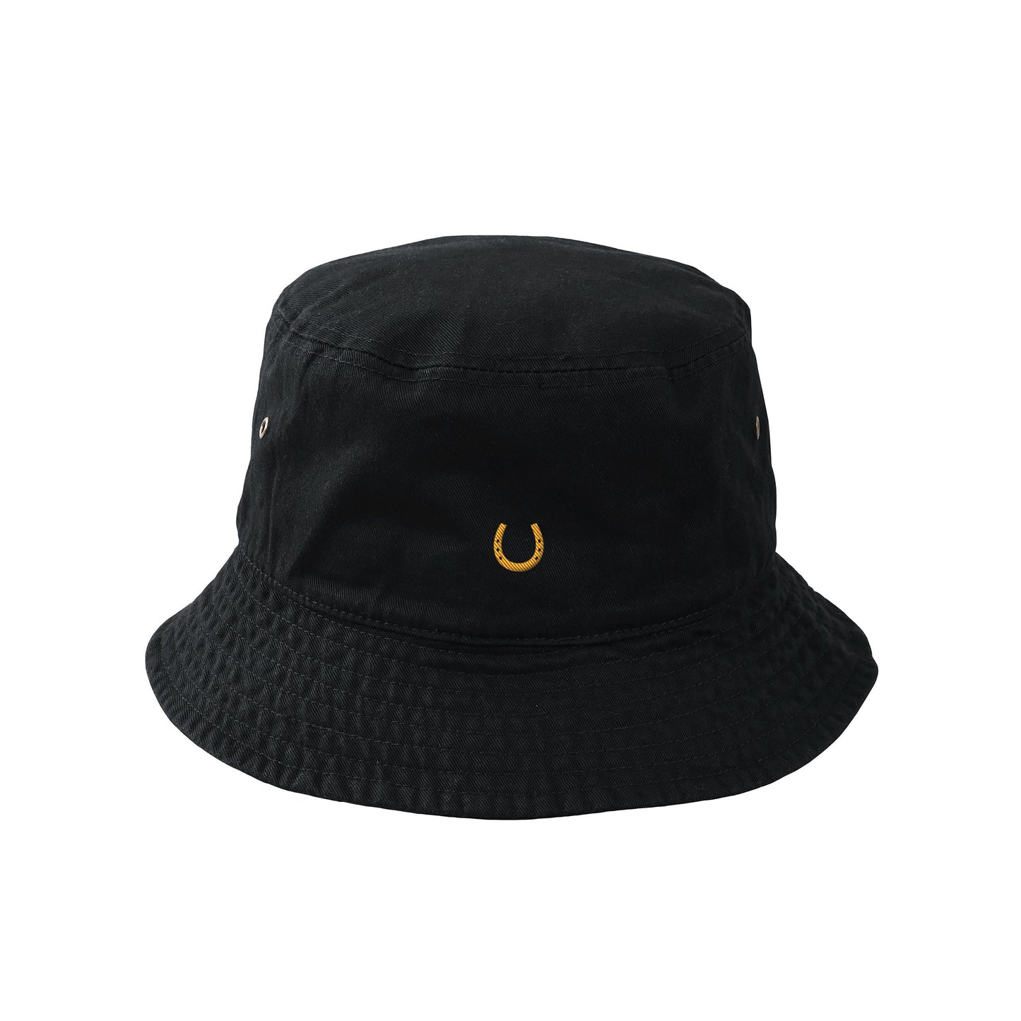蹄鉄ワンポイント刺繍（小） コットンバケットハット  5Color T066 black image