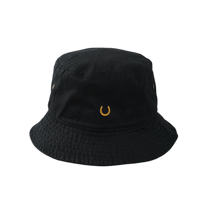 蹄鉄ワンポイント刺繍（小） コットンバケットハット  5Color T066 black image