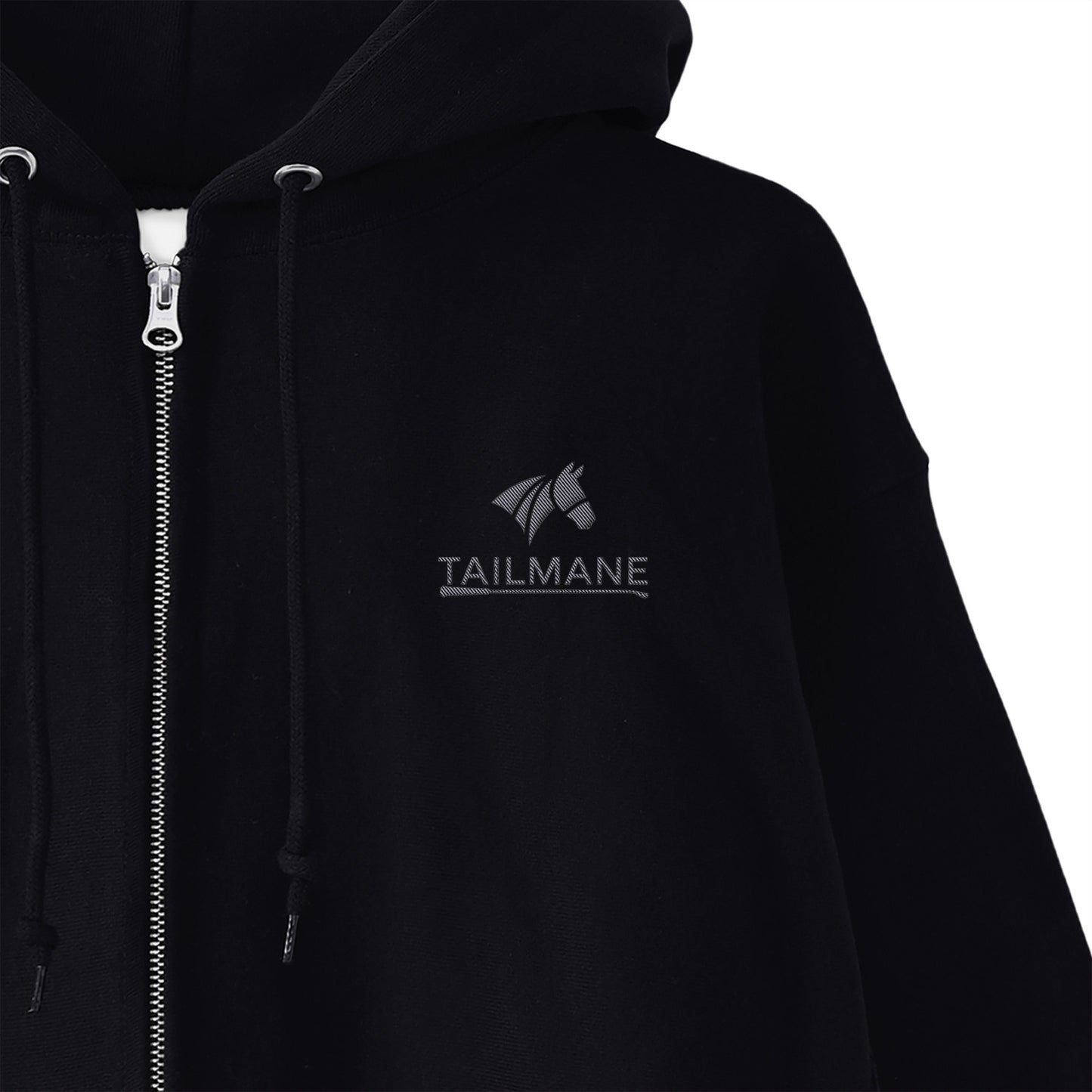 HORSE RIDING CLUB 2 裏起毛ZIPパーカー （刺繍ロゴ入り） 4Color T059 black image