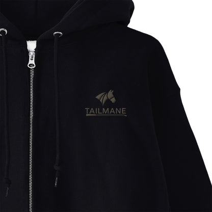 HORSE RIDING CLUB 1 裏起毛ZIPパーカー （刺繍ロゴ入り） 7Color T060 black image