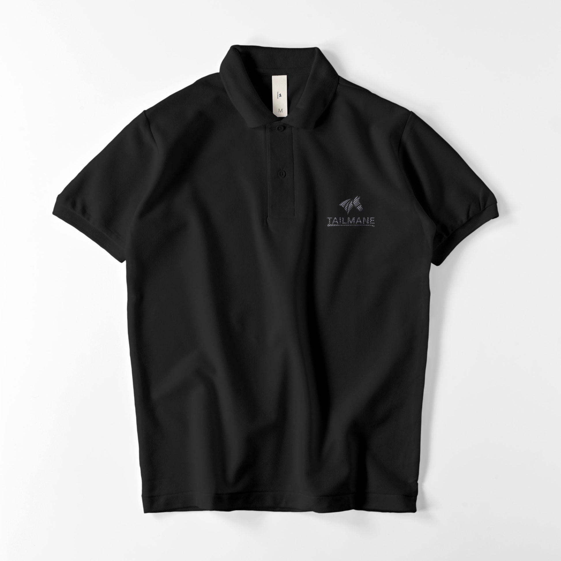 TAILMANEロゴ刺繍 鹿の子ドライポロシャツ(ユニセックス)　全3色 T023 black image