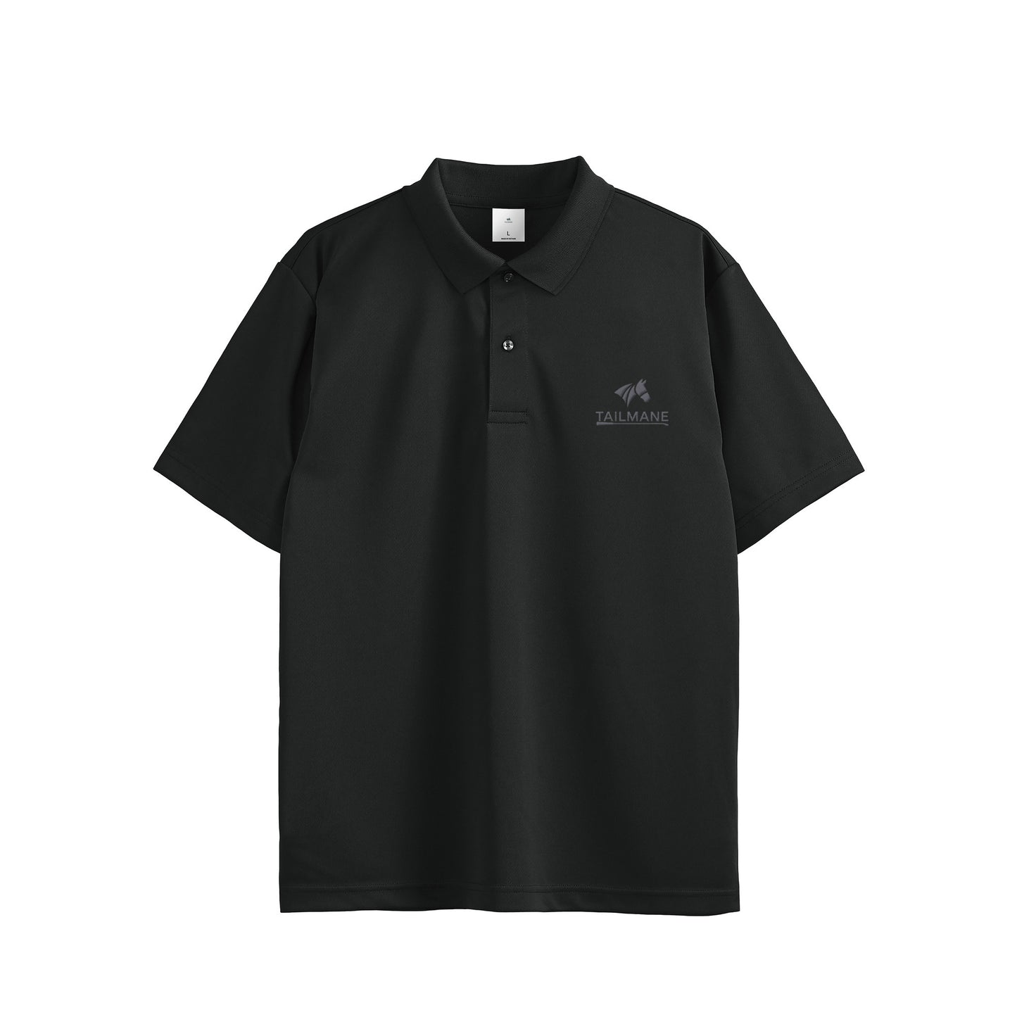 TAILMANEロゴ刺繍 ドライポロシャツ(ユニセックス)　全4色 T022 black image