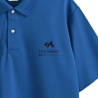 TAILMANEロゴ刺繍 ドライポロシャツ(ユニセックス)　全4色 T022 blue image