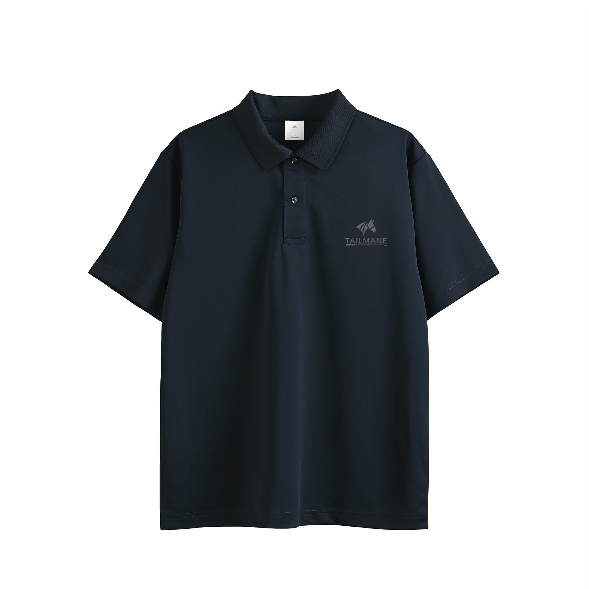 TAILMANEロゴ刺繍 ドライポロシャツ(ユニセックス)　全4色 T022 navy image